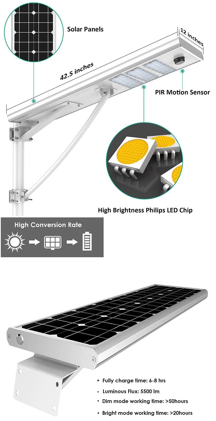 60W 90W 120W Integrated All in One Solar Street Light